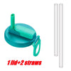 1Pcs Silicone Lid Cover with 2 Straws Reusable Soda Can Lid Portable Canned Beverages Juice Beer Straw Cap for Home Picnic